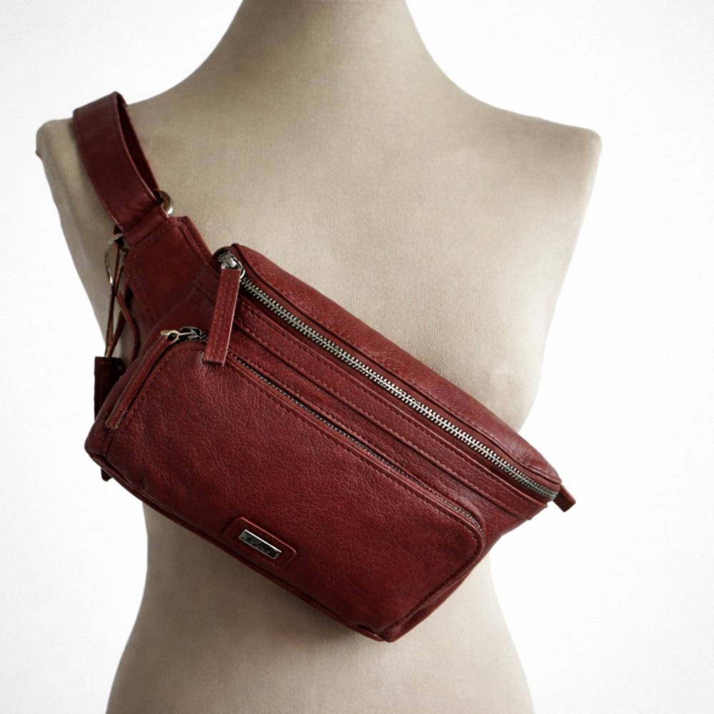 Spikes & Sparrow Leather Waist Belt Bag Pouch Fanny Pack Purse Brandy